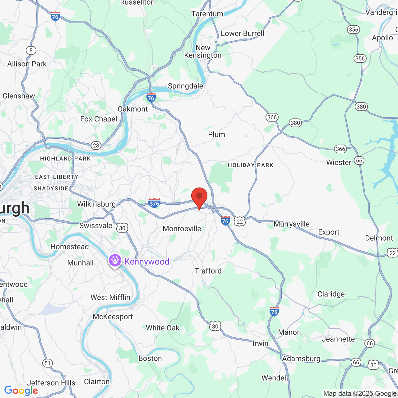 Google map image of our location in 4055 Monroeville Blvd Monroeville, PA